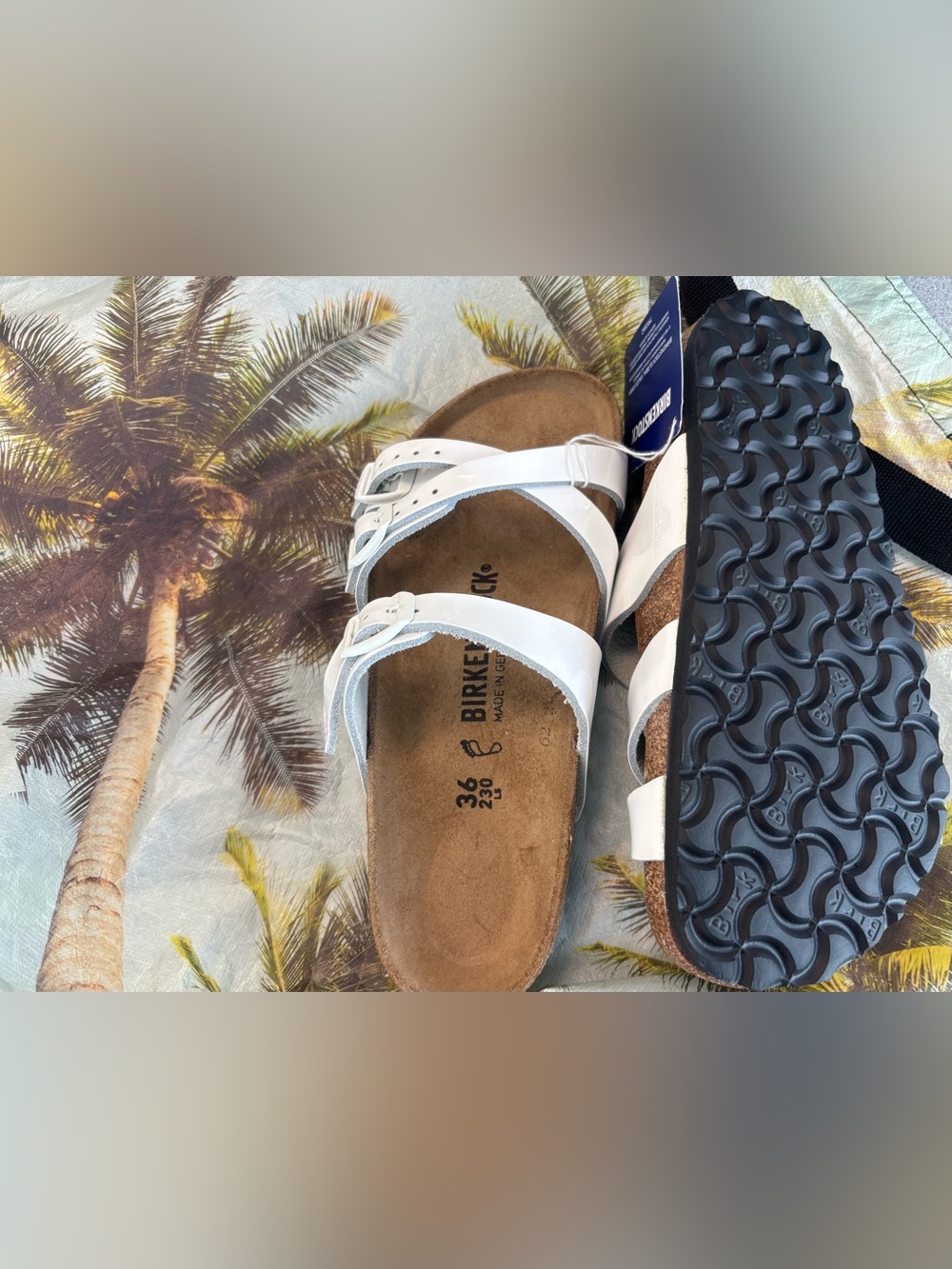 Birkenstock 💅 Franca White Patent Leather Sandals Slides Size 36 38 41 NEW